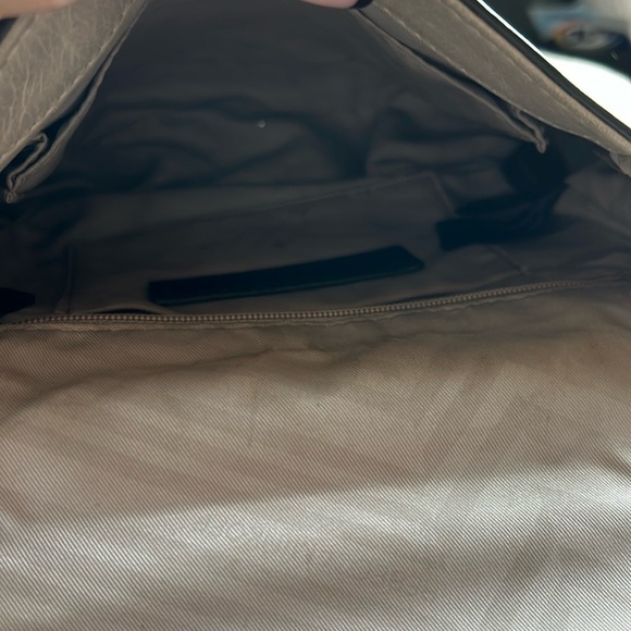 Rebecca Minkoff Vanity Saddle Bag Small Gray Crossbody Bag Purse Pockets - Picture 12 of 13